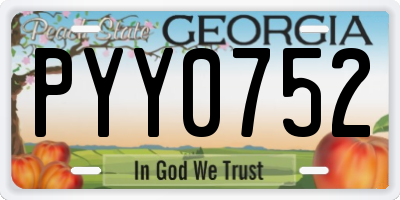 GA license plate PYY0752