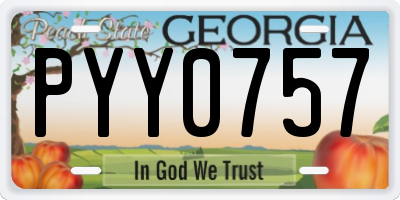 GA license plate PYY0757