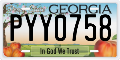 GA license plate PYY0758