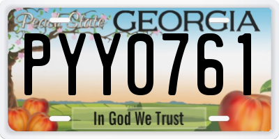 GA license plate PYY0761