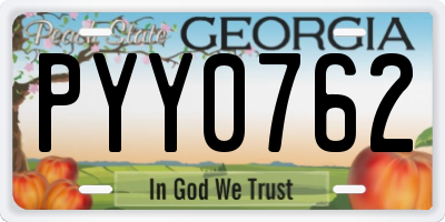 GA license plate PYY0762