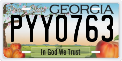 GA license plate PYY0763