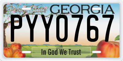 GA license plate PYY0767