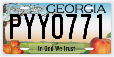 GA license plate PYY0771