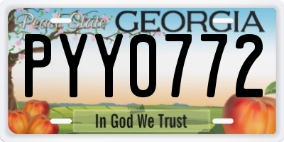GA license plate PYY0772