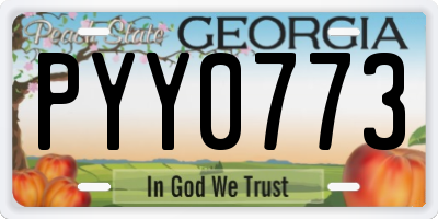 GA license plate PYY0773