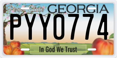 GA license plate PYY0774