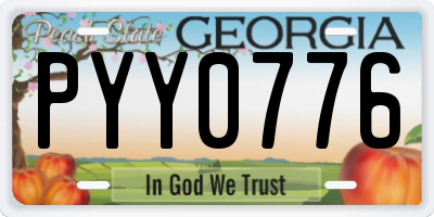 GA license plate PYY0776