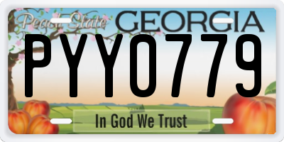 GA license plate PYY0779