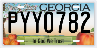 GA license plate PYY0782