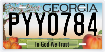 GA license plate PYY0784