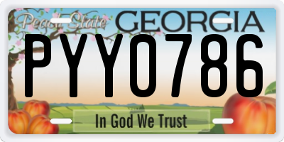 GA license plate PYY0786