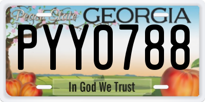 GA license plate PYY0788