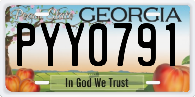GA license plate PYY0791