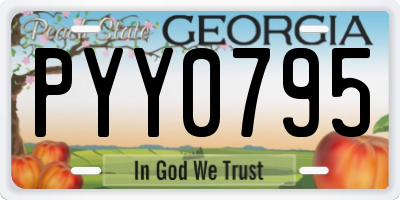 GA license plate PYY0795