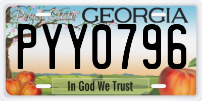 GA license plate PYY0796