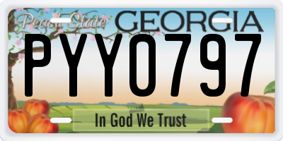GA license plate PYY0797