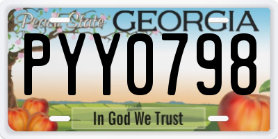 GA license plate PYY0798