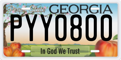 GA license plate PYY0800