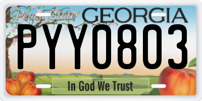 GA license plate PYY0803