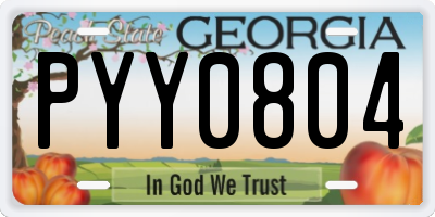 GA license plate PYY0804