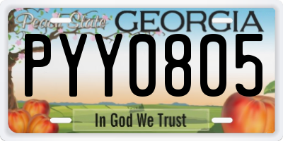 GA license plate PYY0805