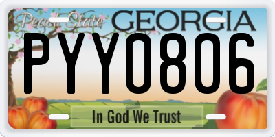 GA license plate PYY0806