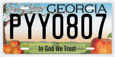 GA license plate PYY0807