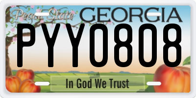 GA license plate PYY0808