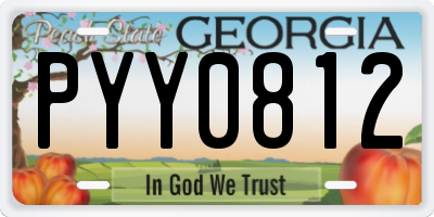 GA license plate PYY0812