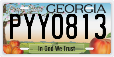GA license plate PYY0813