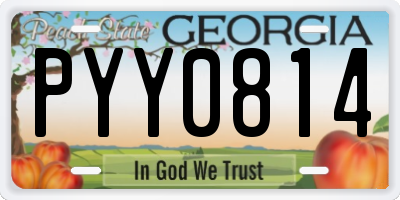 GA license plate PYY0814