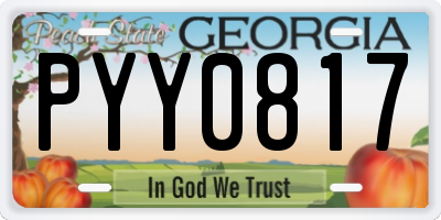 GA license plate PYY0817