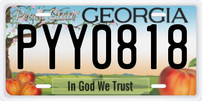GA license plate PYY0818