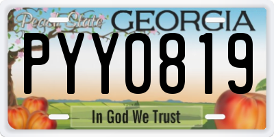 GA license plate PYY0819