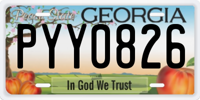 GA license plate PYY0826