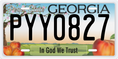 GA license plate PYY0827