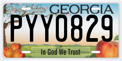 GA license plate PYY0829