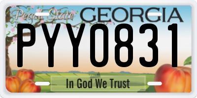 GA license plate PYY0831