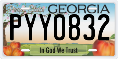 GA license plate PYY0832