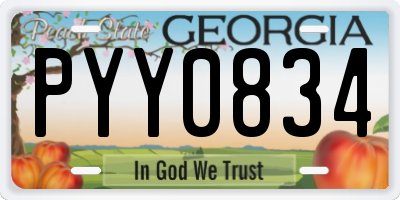 GA license plate PYY0834