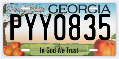 GA license plate PYY0835