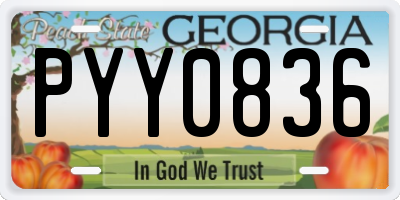 GA license plate PYY0836