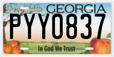 GA license plate PYY0837