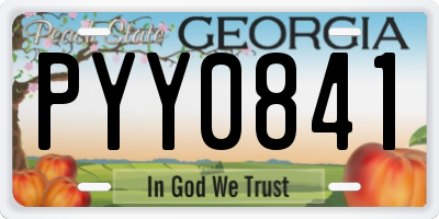 GA license plate PYY0841