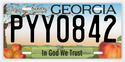 GA license plate PYY0842