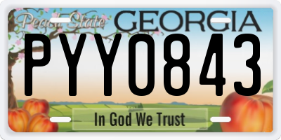 GA license plate PYY0843