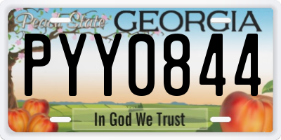 GA license plate PYY0844