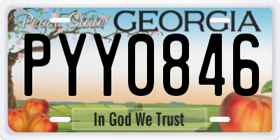 GA license plate PYY0846