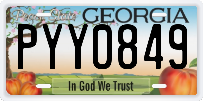 GA license plate PYY0849